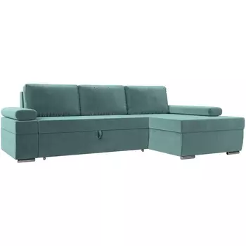 Угловой диван Канкун правый угол (Велюр/Бирюзовый) Лига Диванов 118193