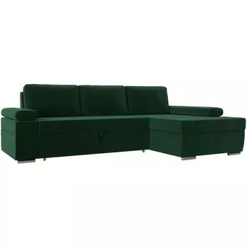 Угловой диван Канкун правый угол (Велюр/Зеленый) Лига Диванов 118197