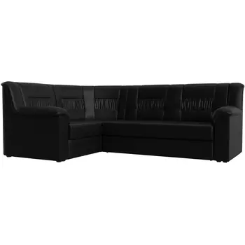 Угловой диван Карелия левый угол (экокожа черная) Лига Диванов 113365L