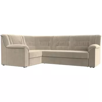 Угловой диван Карелия левый угол (микровельвет бежевый) Лига Диванов 113350L