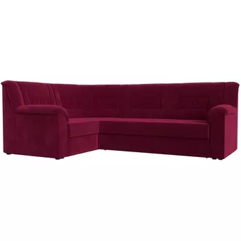 Угловой диван Карелия левый угол (микровельвет бордовый) Лига Диванов 113351L