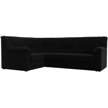 Угловой диван Карелия левый угол (микровельвет черный) Лига Диванов 113358L