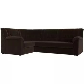 Угловой диван Карелия левый угол (микровельвет коричневый) Лига Диванов 113355L