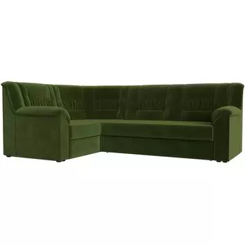 Угловой диван Карелия левый угол (микровельвет зеленый) Лига Диванов 113353L