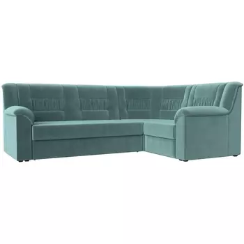 Угловой диван Карелия правый (Велюр бирюзовый) Лига Диванов 113341