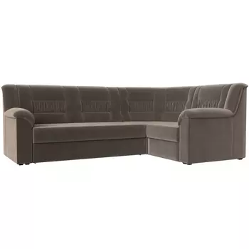 Угловой диван Карелия правый (велюр коричневый) Лига Диванов 113344