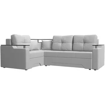 Угловой диван Комфорт левый (экокожа белая) Лига Диванов 27923L