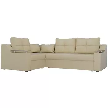 Угловой диван Кронос левый (экокожа бежевая) Лига Диванов 114647L