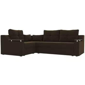 Угловой диван Кронос левый (микровельвет коричневый) Лига Диванов 114620L