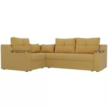 Угловой диван Кронос левый (микровельвет желтый) Лига Диванов 114616L