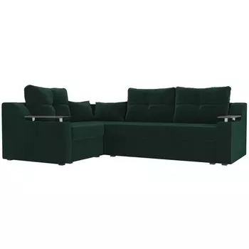 Угловой диван Кронос левый (велюр зеленый) Лига Диванов 114608L