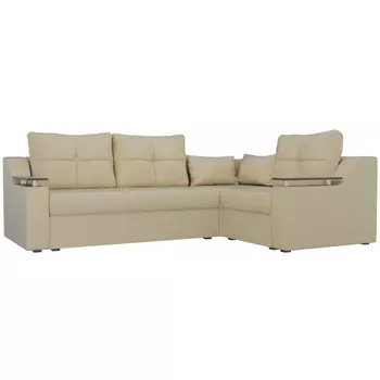 Угловой диван Кронос правый (экокожа бежевая) Лига Диванов 114647