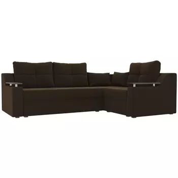 Угловой диван Кронос правый (микровельвет коричневый) Лига Диванов 114620