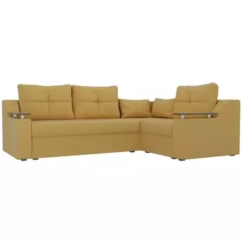 Угловой диван Кронос правый (микровельвет желтый) Лига Диванов 114616