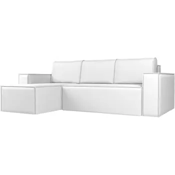 Угловой диван Куба левый (экокожа белая) Лига Диванов 108663L