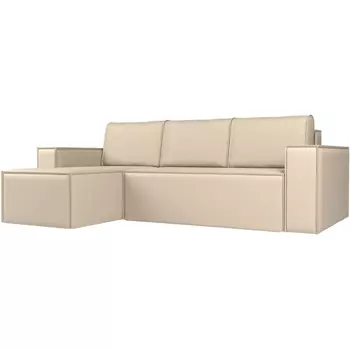 Угловой диван Куба левый (экокожа бежевая) Лига Диванов 108662L