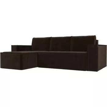 Угловой диван Куба левый (микровельвет коричневый) Лига Диванов 108655L
