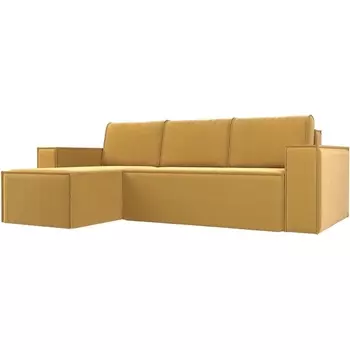 Угловой диван Куба левый (микровельвет желтый) Лига Диванов 108652L