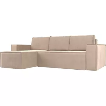 Угловой диван Куба левый (велюр бежевый) Лига Диванов 108643L