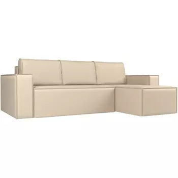 Угловой диван Куба правый (экокожа бежевая) Лига Диванов 108662