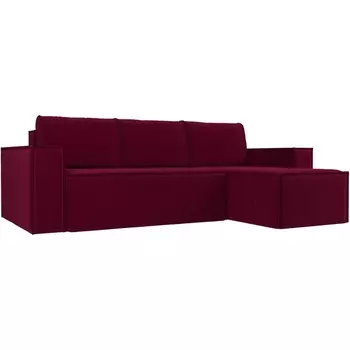 Угловой диван Куба правый (микровельвет бордовый) Лига Диванов 112682