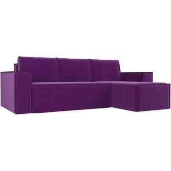 Угловой диван Куба правый (микровельвет фиолетовый) Лига Диванов 108657