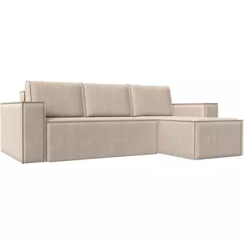 Угловой диван Куба правый (рогожка бежевая) Лига Диванов 108659