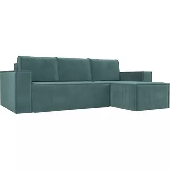 Угловой диван Куба правый (Велюр бирюзовый) Лига Диванов 108644