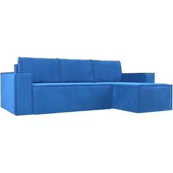 Угловой диван Куба правый (велюр голубой) Лига Диванов 108645