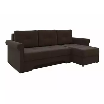 Угловой диван Леон правый (микровельвет коричневый) Лига Диванов 27979