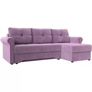 Угловой диван Леон правый угол (Микровельвет/Фиолетовый) Лига Диванов 119751