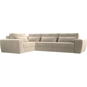 Угловой диван Лига-008 Long левый (Микровельвет/Бежевый) Лига Диванов 118730L