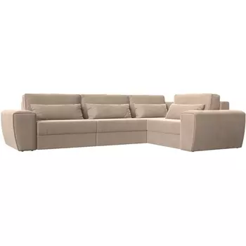 Угловой диван Лига-008 Long правый (Велюр/Бежевый) Лига Диванов 118698