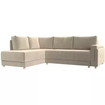 угловой диван Лига-024 левый угол (Микровельвет/Бежевый) Лига Диванов 119281L