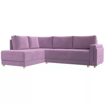 угловой диван Лига-024 левый угол (Микровельвет/Фиолетовый) Лига Диванов 119287L