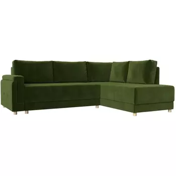 угловой диван Лига-024 правый угол (Микровельвет/Зеленый) Лига Диванов 119284