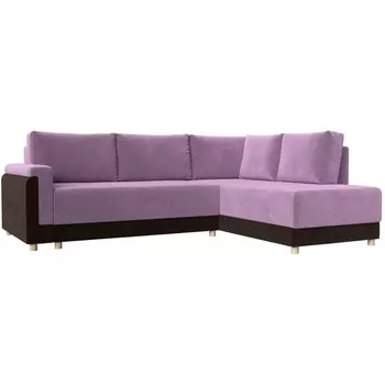 угловой диван Лига-024 правый угол (Микровельвет/Фиолетовый) Лига Диванов 119299