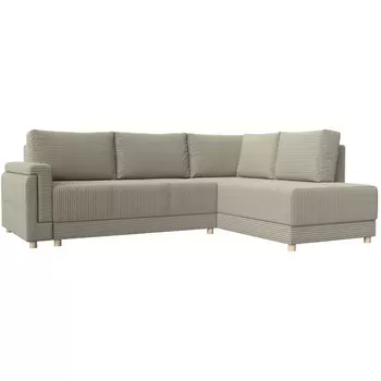 угловой диван Лига-024 правый угол (Рогожка/Бежевый) Лига Диванов 119313