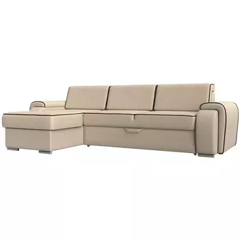 угловой диван Лига-025 левый угол (Экокожа/Бежевый) Лига Диванов 119230L