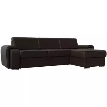 угловой диван Лига-025 правый угол (Экокожа/Коричневый) Лига Диванов 119255