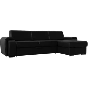 угловой диван Лига-025 правый угол (Экокожа/Черный) Лига Диванов 119256