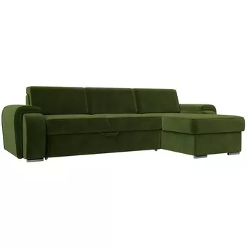 угловой диван Лига-025 правый угол (Микровельвет/Зеленый) Лига Диванов 119245