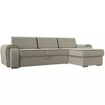 угловой диван Лига-025 правый угол (Рогожка,Микровельвет/Бежевый) Лига Диванов 119228