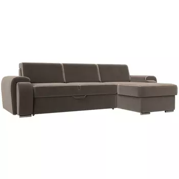 угловой диван Лига-025 правый угол (Велюр/Коричневый) Лига Диванов 119215