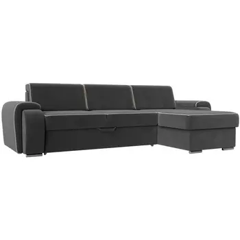 угловой диван Лига-025 правый угол (Велюр/Серый) Лига Диванов 119216