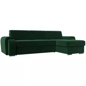 угловой диван Лига-025 правый угол (Велюр/Зеленый) Лига Диванов 119237