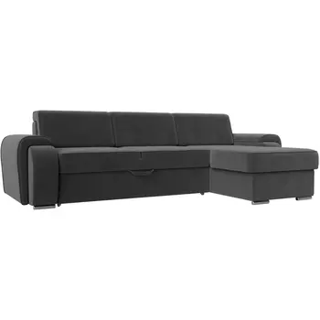 угловой диван Лига-025 правый угол (Велюр/Серый) Лига Диванов 119239