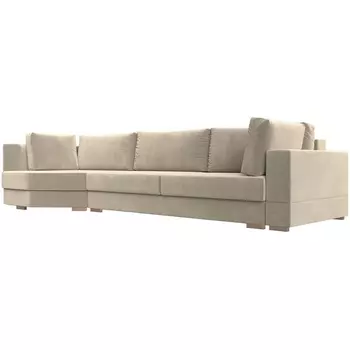 угловой диван Лига-026 Левый угол (Микровельвет/Бежевый) Лига Диванов 119173L