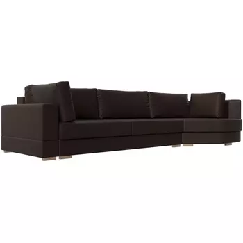 угловой диван Лига-026 правый угол (Экокожа/Коричневый) Лига Диванов 119186