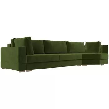 угловой диван Лига-026 правый угол (Микровельвет/Зеленый) Лига Диванов 119176